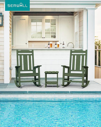 SERWALL Oversized Rocking Chair Set of 4 Outdoor, HDPE Outdoor Rocking Chair - Image 2
