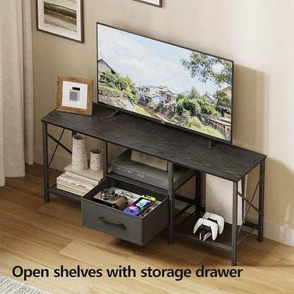 JARHETUN TV Stand with Fabric Drawer, Entertainment Center - Image 4