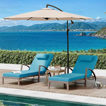 GarveeLife 2-Piece Rattan Patio Folding Chaise Lounge, 5-Position Adjustable - Image 3