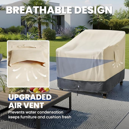 2 Pack Extra Heavy Duty Waterproof Patio Chair Covers - Image 6