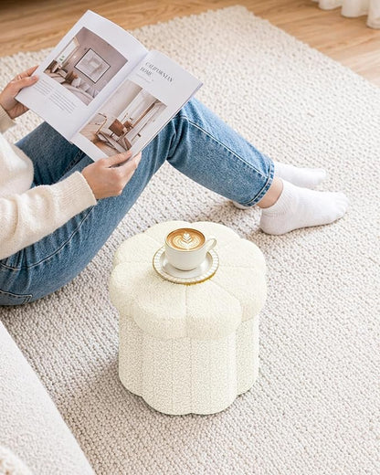 B FSOBEIIALEO Storage Ottoman Foldable, Sunflower Shaped Small Footrest - Image 2