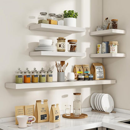 Acovy 48 Inch Floating Shelves, Wooden Shelves - Image 7