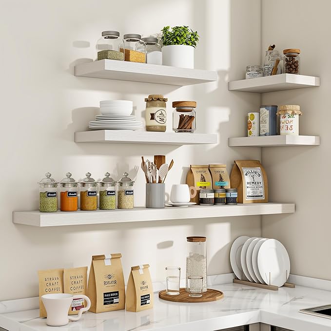 Acovy 16 Inch Floating Shelves, Wooden Shelves - Image 7