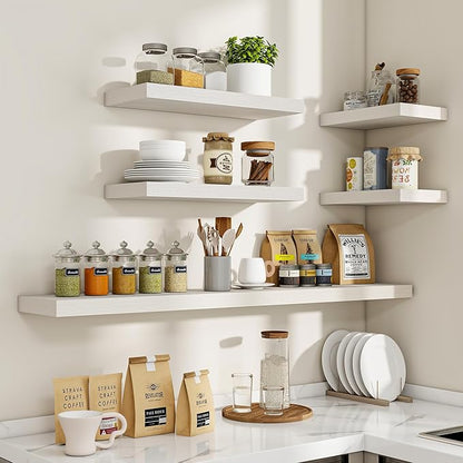 Acovy 16 Inch Floating Shelves, Wooden Shelves - Image 7