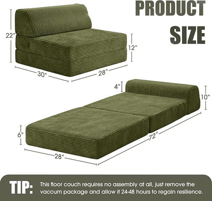 Kasunpul Folding Sofa Bed with Pillow, Memory Foam Fold Out Chair Bed, - Image 2
