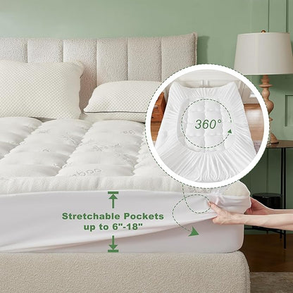 BEDLORE RV Queen Mattress Topper Viscose Derived from Bamboo, Pillow Top - Image 7