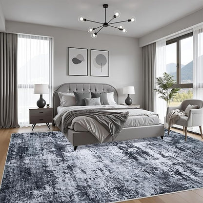 8x10 Area Rug Living Room Rug: Washable Modern Abstract Soft Thin Rug Indoor - Image 4