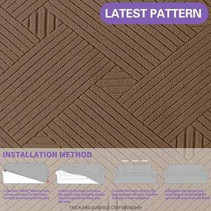 ZNSAYOTX Oversized Super Stretch Couch Cover, New Striped Sofa Covers - Image 5