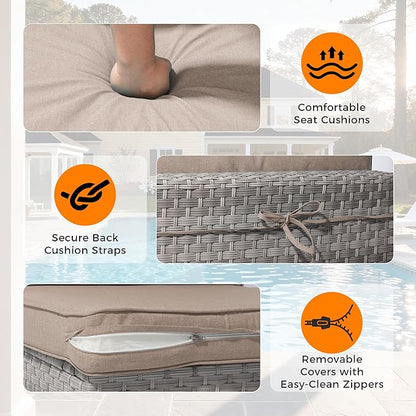 8-Seat Outdoor Wicker Patio Furniture Set - Image 7