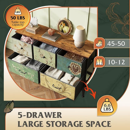 WLIVE Dresser for Bedroom with 5 Drawers, Wide Chest of Drawers, Fabric Dresser - Image 5