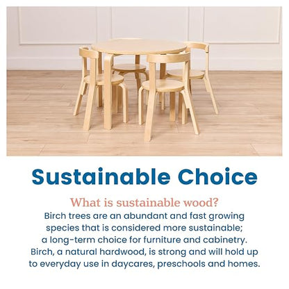 ECR4Kids Bentwood Table and Curved Back Chair Set, Kids Furniture - Image 7