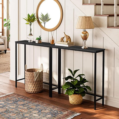 HOOBRO 2 Pack Narrow Console Table, 29.5" Small Entryway Table, Thin Long Sofa - Image 4
