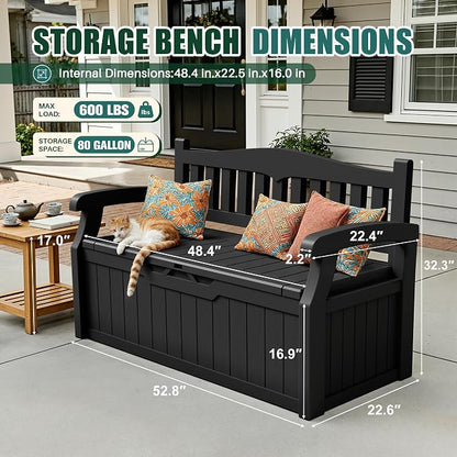 Devoko 80 Gallon Storage Bench Deck Box Lockable - Image 2