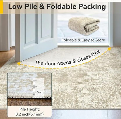 RELEANY Washable Area Rugs 8'x10' Non-Slip Modern Abstract Soft - Image 7