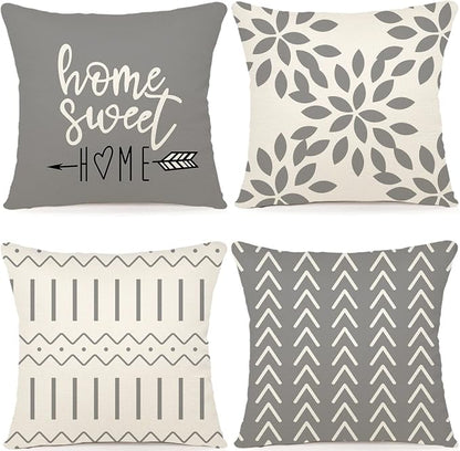 YCOLL Pillow Covers 22x22 Set of 4, Modern Sofa Throw Pillow Cover, Decorative by PillowCoversExpert