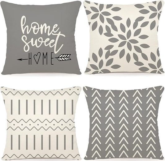 YCOLL Pillow Covers 22x22 Set of 4, Modern Sofa Throw Pillow Cover, Decorative by PillowCoversExpert