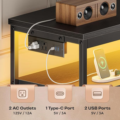 Huuger LED TV Stand for Bedroom, 55 Inch Fabric Dresser - Image 5