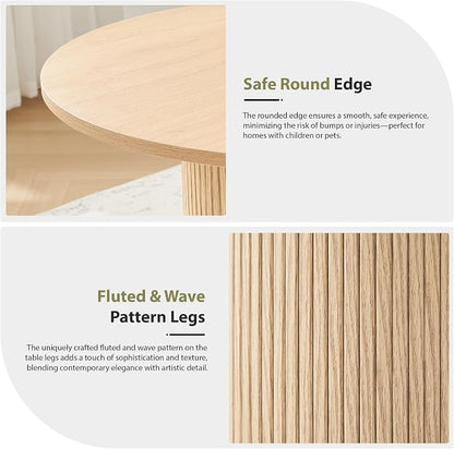 31.5" Round Dining Table for 2-4, Modern Farmhouse Kitchen Table - Image 4
