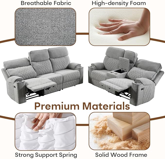 HAOMARKETS Power Reclining Loveseat Sofa - Image 7