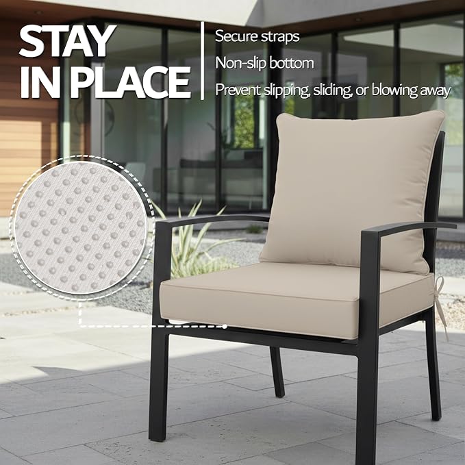 24x24 Inch Outdoor Chair Cushions Set of 4, Patio Furniture Cushions - Image 5