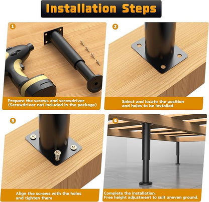 Wlrrcwdttc 6 Pcs Adjustable Height Bed Support Legs - Image 3