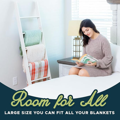 Blanket Ladder for Living Room and Bedroom, 5ft 8 inch, 6-Tier Wall Leaning - Image 8