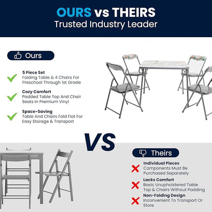Flash Furniture Mindy Kids 5-Piece Folding Square Table and Chairs Set - Image 5
