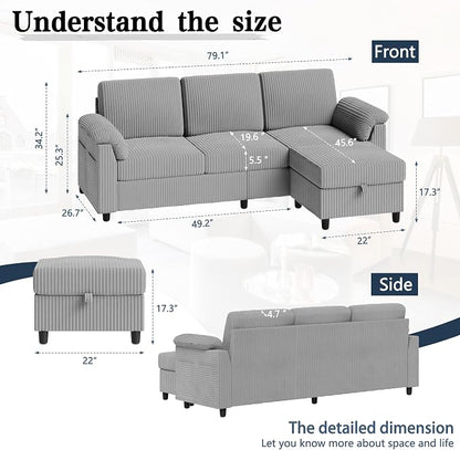 Sectional Sofa Couch for Living Room, L Shaped Couch - Image 3