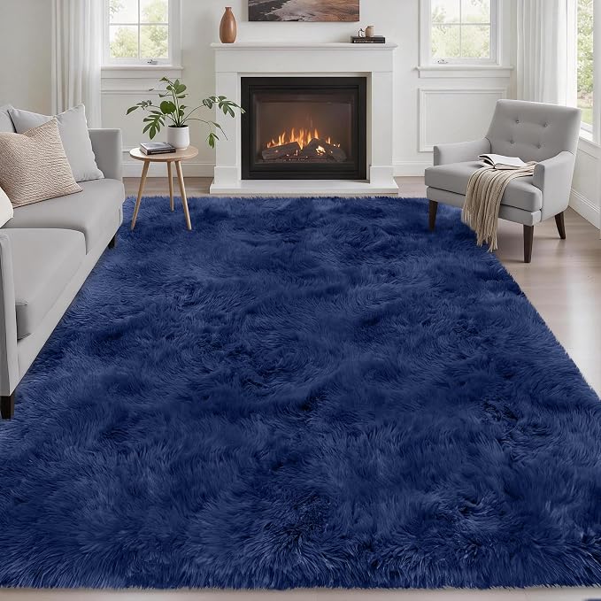 6x9 Area Rugs for Living Room Bedroom: Ultra Soft Fluffy Shag Rug Upgrade by Luxturiy