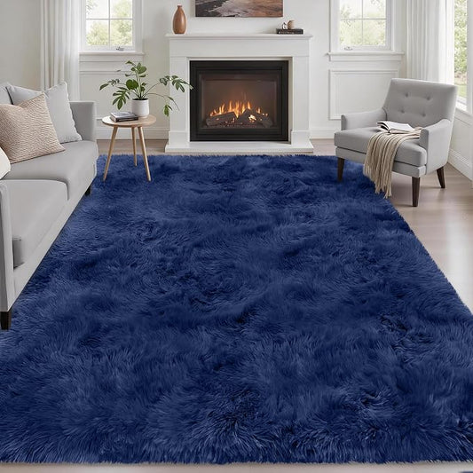 Fluffy 4x6 Area Rugs for Living Room Bedroom: Ultra Soft Shag Rug Non-Slip by Luxturiy