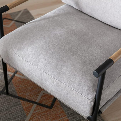 Ya-Home Mid-Century Accent Chair Set of 2, Soft Armchair Chenille Fabric Lounge - Image 5
