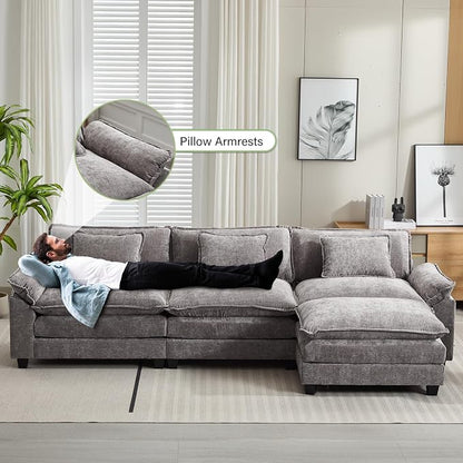 Oprisen 120" Modular Sectional Sofa, Comfy Cloud Couch Sectional Sofa - Image 5