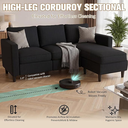 JAMFLY Couches for Living Room, 3-Seat Reversible Sectional Sofa - Image 8