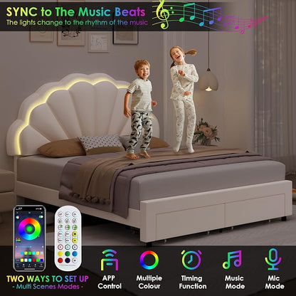 HIFIT Queen Upholstered Smart LED Bed Frame - Image 3