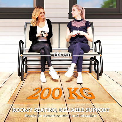 Outsunny 2-Person Outdoor Glider Bench, Patio Double Swing Rocking Chair - Image 8