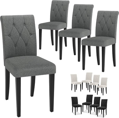 Welzona Upholstered Dining Chairs Set of 4, Button Tufted Parsons Dining Chair - Image 7