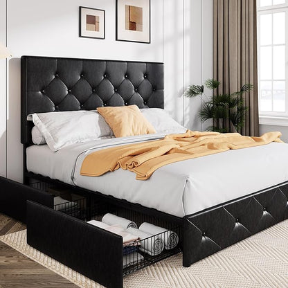 Allewie Upholstered Queen Size Platform Bed Frame by Allewie