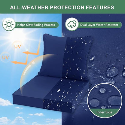 Summsun Outdoor Cushions for Patio Furniture 24 x 24 Inch, Double-Sided - Image 3