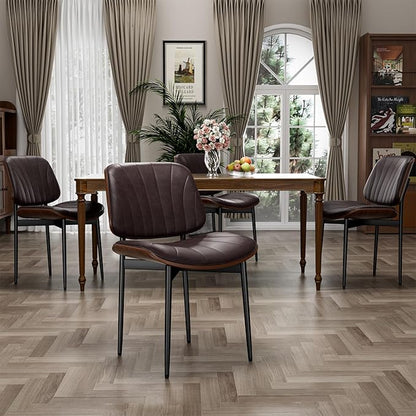 YaFiti Dining Chairs Set of 6, Dining Room and Kitchen Chairs, Mid Century - Image 5