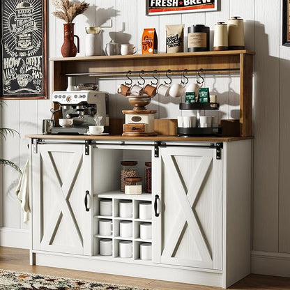 4ever2buy Farmhouse Coffee Bar Cabinet - Image 9