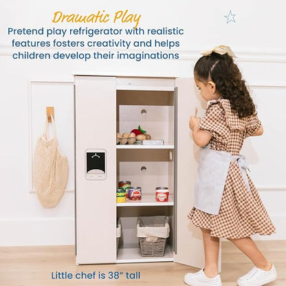ECR4Kids Wooden Pretend Play Kitchen Refrigerator - Image 4