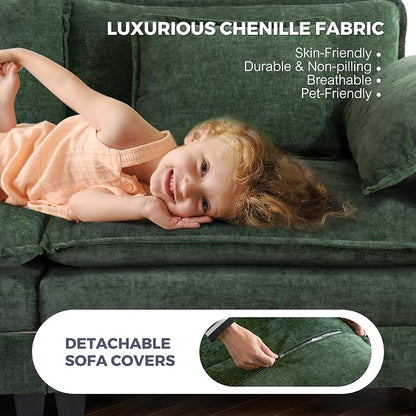 ELUCHANG 116" U Shaped Modular Sectional Cloud Couch - Image 3
