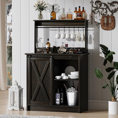 4ever2buy Farmhouse Coffee Bar Cabinet - Image 7