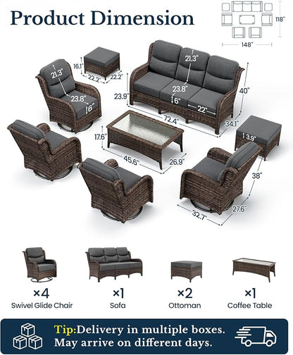 HILLGA Luxury High Back Patio Furniture Set - Image 9