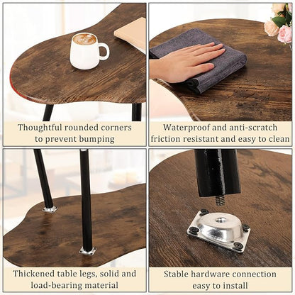 Small Coffee Table Cloud Shape Coffee Table Industrial Coffee Tables Wood - Image 6