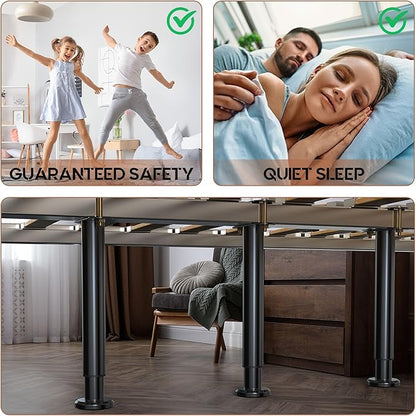 4Pcs Bed Frame Support Leg, Adjustable 14" to 23.6", Increase Under-Bed Storage - Image 4