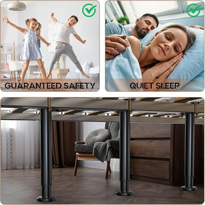 4Pcs Bed Frame Support Leg, Adjustable Height 5.8"-9", Extra Sturdy Steel Bed - Image 4