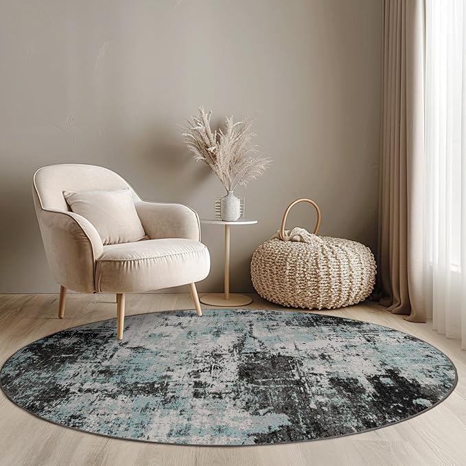 RELEANY Washable Area Rugs 8ft Non-Slip Modern Abstract Soft - Image 7