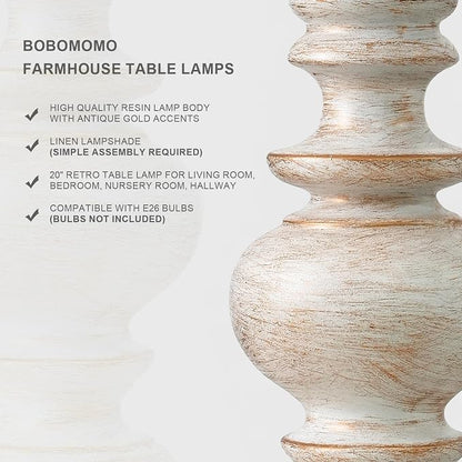 BOBOMOMO 20" Retro Table Lamps Set of 2 - Image 4