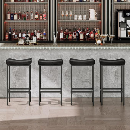 HOOBRO Bar Stools, Counter Height Stools, Saddle Barstools, 24.8 Inches - Image 7